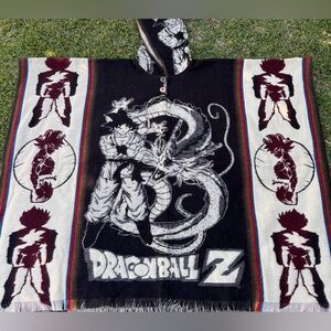 Anime adult size alpaca poncho, unisex , one size, hooded, made in Ecuador